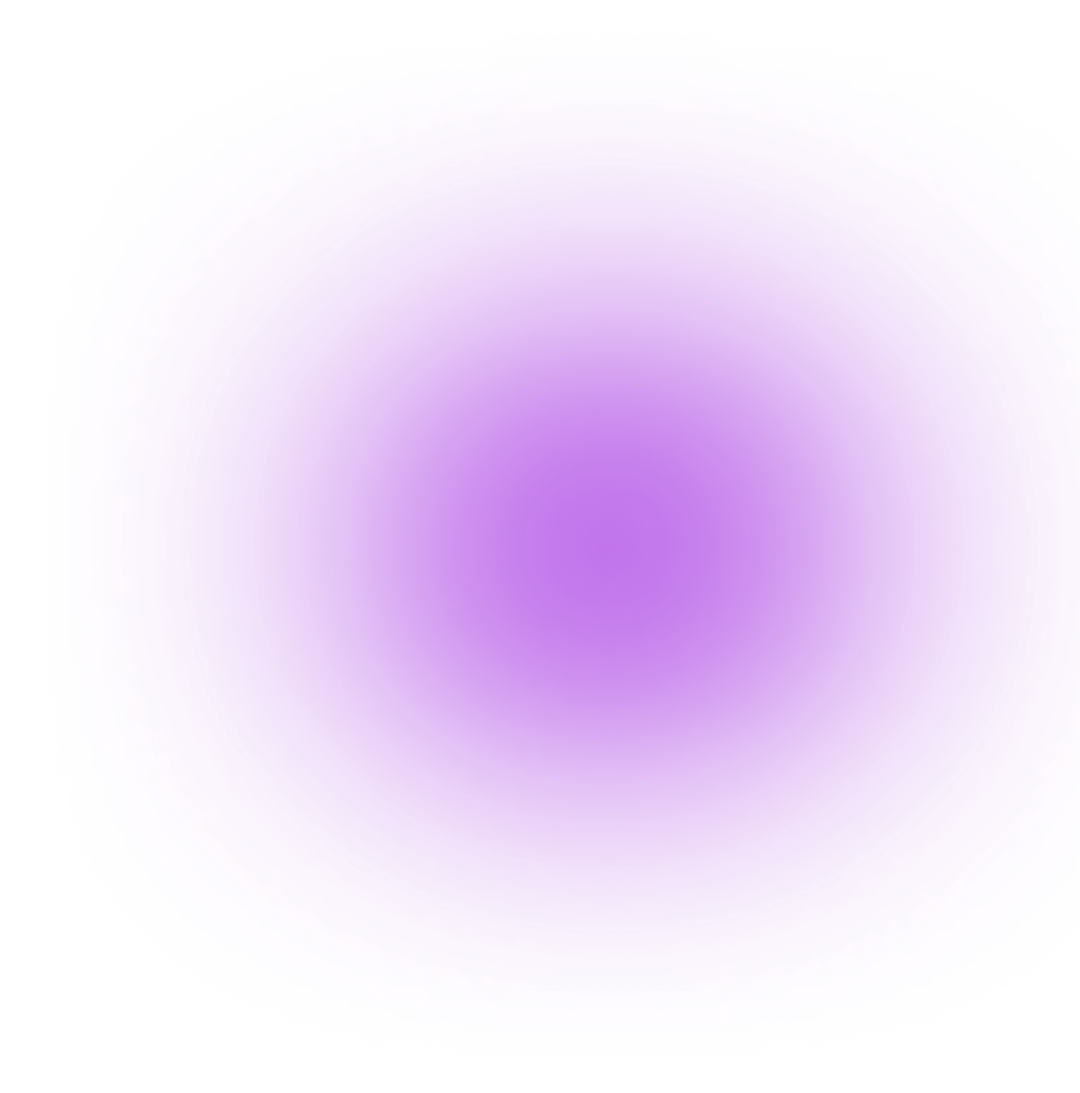 Purple glowing circular gradient with pink and blue outer glow on a black background.