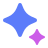 Two sparkling stars, one larger blue and one smaller pink, on a transparent background.